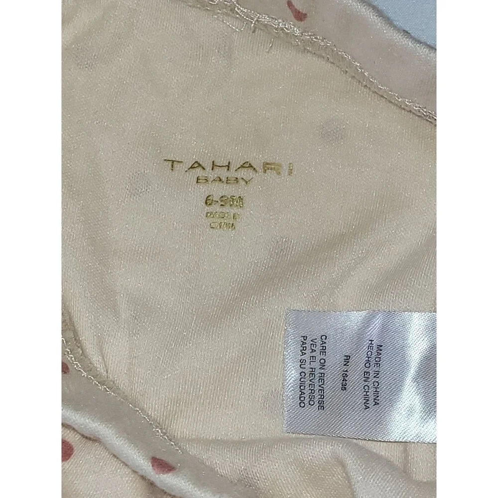 Tahari Baby Size 6-9 Months Cream with Pink Polka Dots Pants